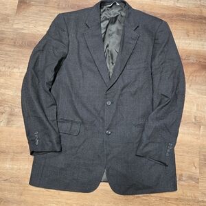 Pronto Uomo Brown With Blue Tints Blazer Suit Jacket 43 Long 100% Lambs Wool